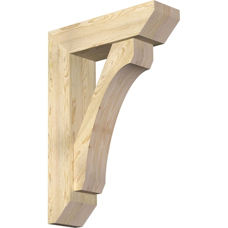 Ekena Millwork Legacy Slat Rough Sawn Bracket w/ Offset Brace, Douglas Fir, 8"W x 28"D x 40"H BKT0806X28X40LEC06RDF